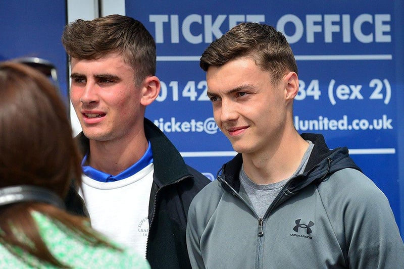 These two fans secured their seat at the big game after being among the first in the queue. Picture by FRANK REID