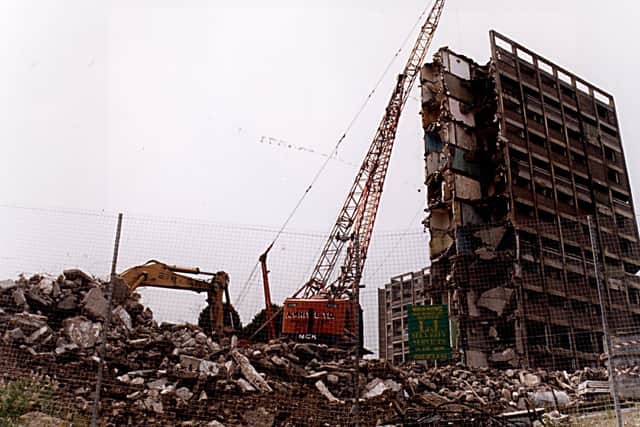 Kelvin Flats' demolition in 1996
