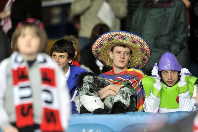 Buzz Lightyear and his mate beam down on Selhurst Park in 2009