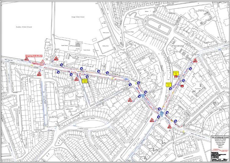 There will be intervention to widen footpaths on both sides of Raeburn Place, Deanhaugh Street and Hamilton Place. Additional parking/loading/unloading facilities will be provided on Cheyne Street. All bus stops will remain and significant footway widening along the full length of the high street from Dean Park Street to Hamilton Place, and the footway on the north side of Kerr Street, including the narrow corner at St Stephen Street.