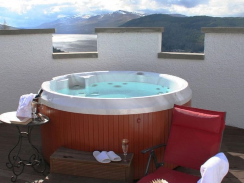 Pour yourself a glass of champagne, slip into the hot tub, and...relax.