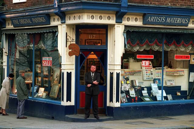 HIBBERTS Pictured is Paul Hibbert-Greaves in Hibbert Brothers in Norfolk Street,Sheffield,which is to close on March 17th 1998 after 164 years buisness