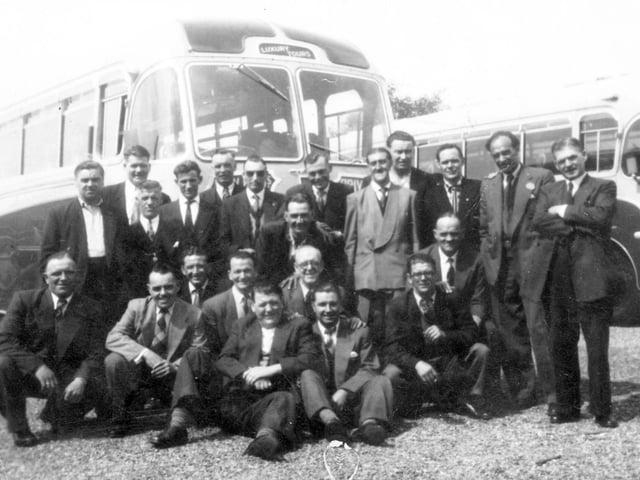 Group fishing trip from the Bridge Inn, Brightside, Sheffield, in 1953