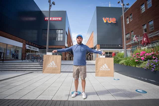 Anthony Sherwood managed to get his shopping done at Adidas