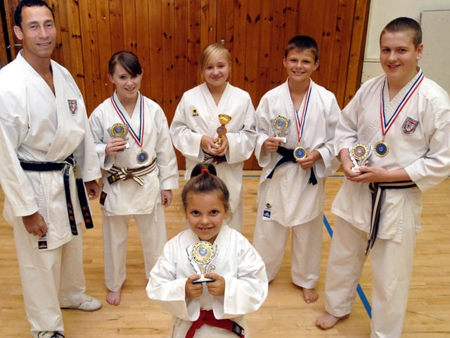 The Chikara No ki Shotokan Karate Club champions from the left are Paul Jalam, Laura McCaskill, Laura Holyoake, Edward Faulkner , William Hemingway and Libby Moore front pictured in 2009