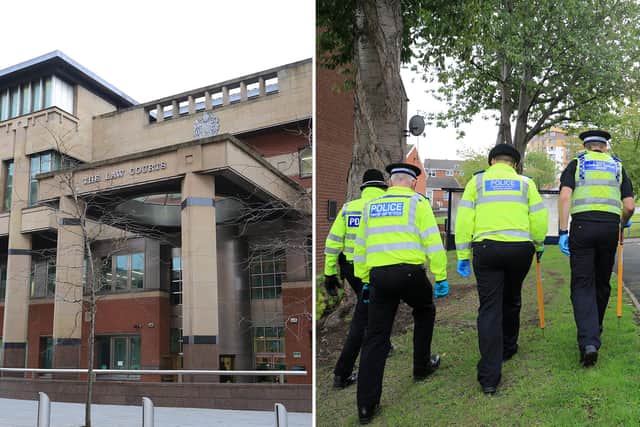 A trial jury at Sheffield Crown Court, pictured, has heard a rap allegedly performed by a man accused of attempting to murder a 12-year-old boy.
