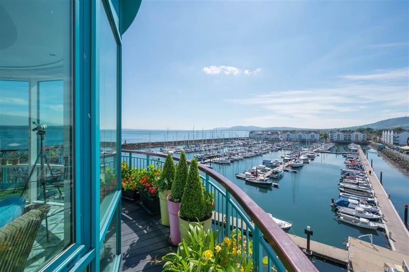 The property has stunning views of the marina.