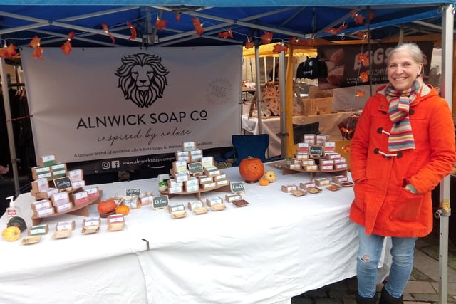 Anne-Marie Carter of Alnwick Soap Co. Its products are made with a unique blend of essential oils and botanicals to stimulate body and mind. Vegan, with no harsh sulphates, artificial colours or fragrances and recyclable packaging.