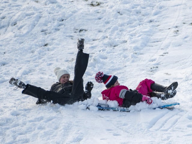 Sledging fun on The Braids
