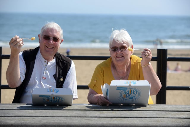 No day at the seaside is complete without fish and chips. Couple Dave and Pat Holehouse tucked into theirs at Roker.