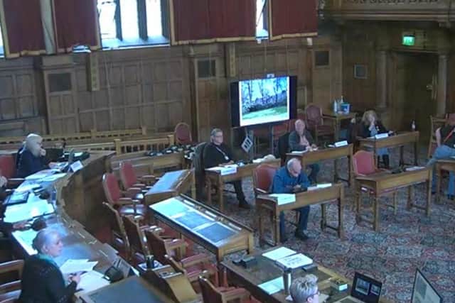 Sheffield Council's planning and highways committee in the Town Hall.