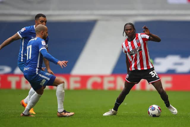 Jili Buyabu in action during his Sheffield United debut: Simon Bellis / Sportimage