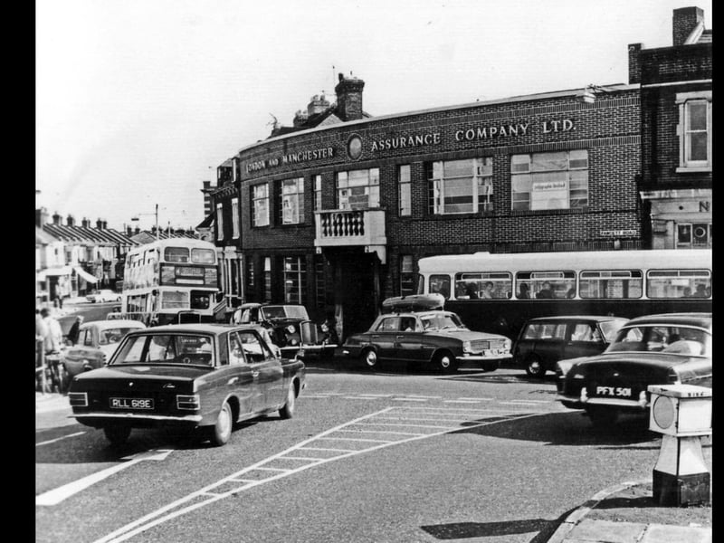 Fratton Bridge roundabout, 1970.
