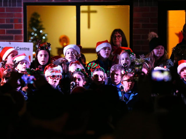 St James' School choir. Emsworth Christmas lights switch on, St Peter's Square, EmsworthPicture: Chris Moorhouse   (jpns 031221-45)