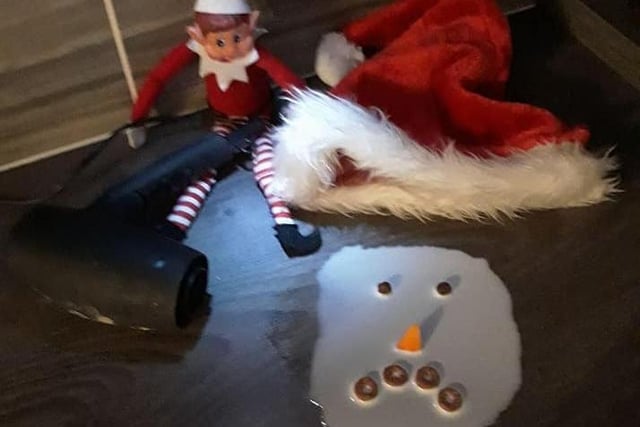 Oh no the snowman has melted! From Sam Morrell.