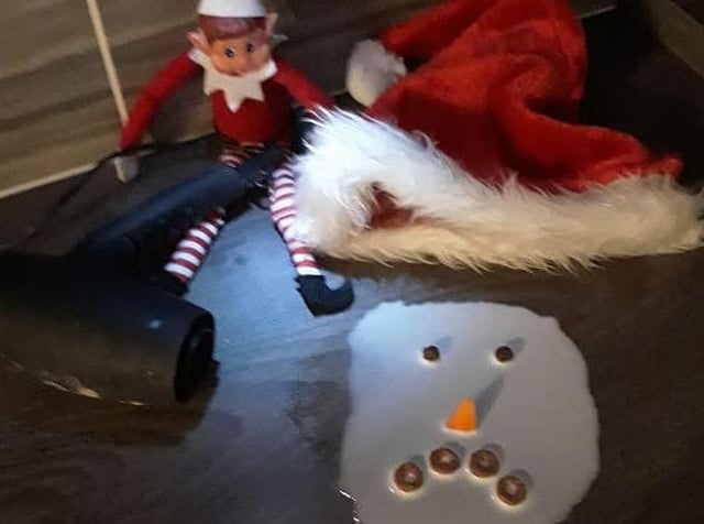Oh no the snowman has melted! From Sam Morrell.