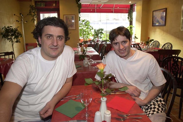 Owner Marinko Glavina and chef Rasim Ajzeri at La Luna restaurant, in Banner Cross, Sheffield, in March 2003