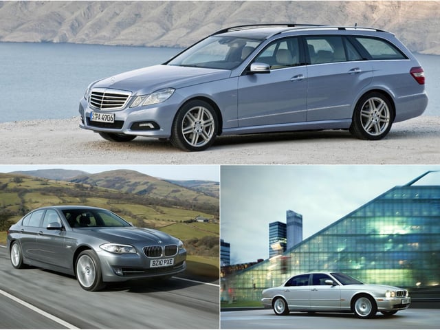 Two titans of the segment prove their worth with dependable performance, joined by a slice of old-school British luxury.
Mercedes-Benz E-Class (2009 - 2016) 94.0%; BMW 5 Series (2010 - 2017) 82.6%; Jaguar XJ (2003 - 2009) 82.0%