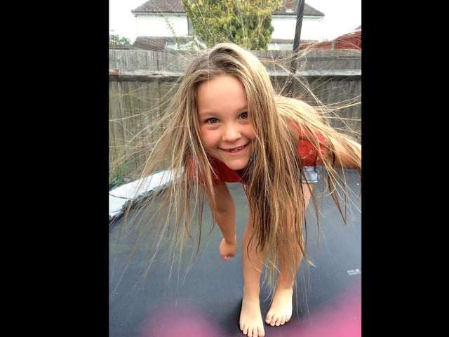 Trampoline fun! Lola aged 6.