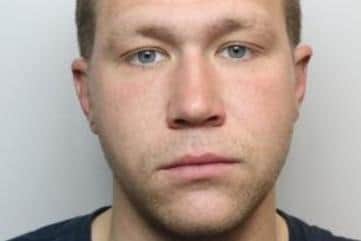Pictured is Joshua Bostwick, aged 27, of Hoyland Road, at Hoyland Common, Barnsley, who was was sentenced at Sheffield Crown Court to 27 months of custody and was made subject to a ten-year restraining order after he pleaded guilty to assault occasioning actual bodily harm against his pregnant partner.