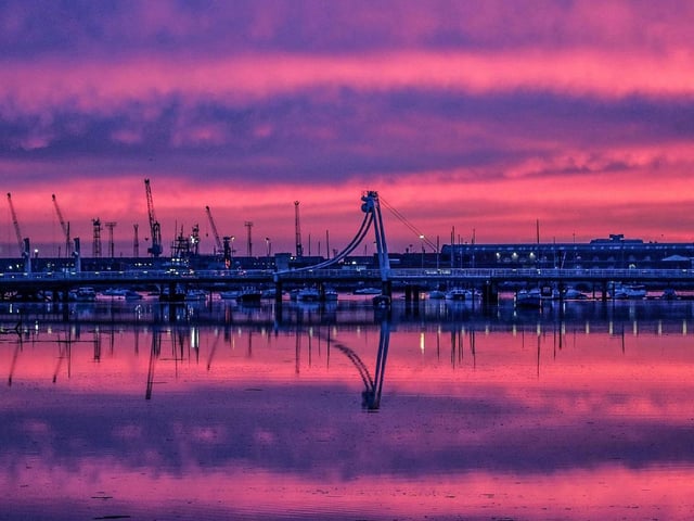 Beautiful dawn mirrored on Forton Lake, Gosport.