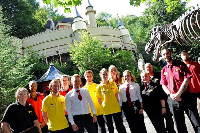 Resort manager, Scott Clark, fifth left, with some of the staff at the Matlock Bath theme park pictured in 2018