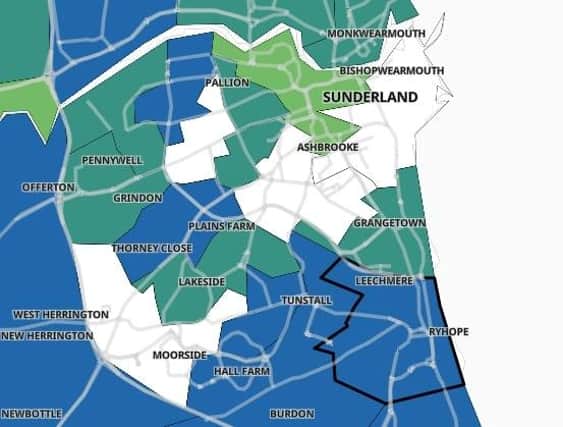 Here are the 10 Sunderland areas with the highest Covid cases