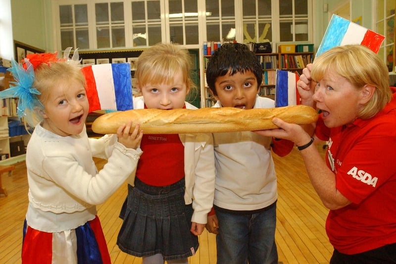 It is French Day at the school and events co-ordinator Sheila Reay, from Asda, was helping pupils to tuck in to a tasty treat. Remember this?