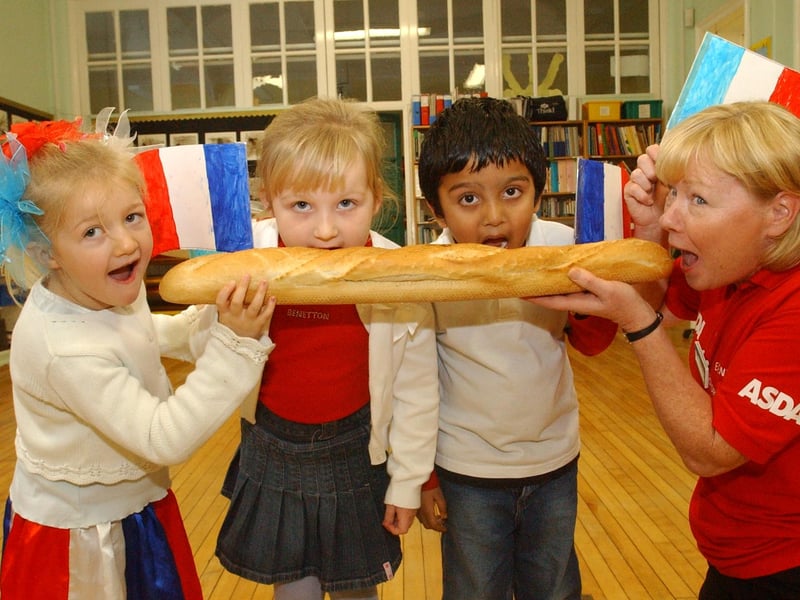 It is French Day at the school and events co-ordinator Sheila Reay, from Asda, was helping pupils to tuck in to a tasty treat. Remember this?