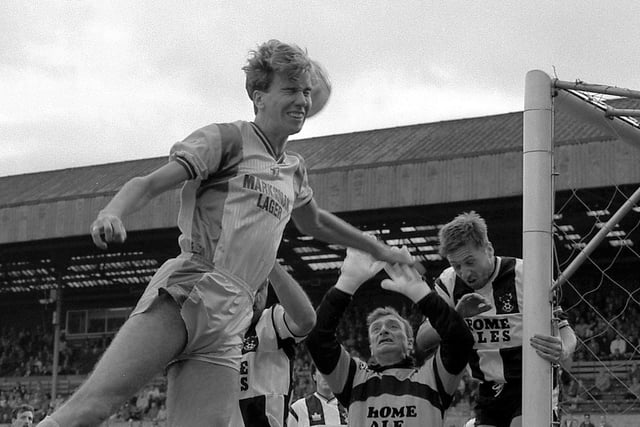 Pictured in action for Stags against Notts County in 1988, defender Simon Coleman started out with Stags from 1985 to 1989 before moving on to Middlesbrough for a couple of seasons, eventually appearing in the Premier League for both Sheffield Wednesday and Bolton Wanderers.