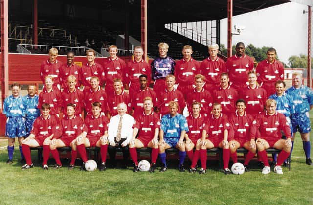 The Doncaster Rovers squad at the start of the 1995/96 season, featuring current boss Darren Moore