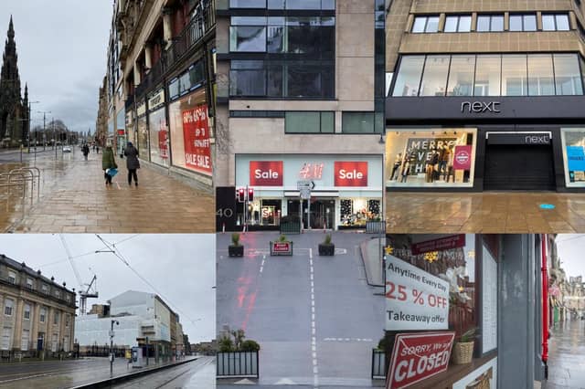 Pictures show Edinburgh shutting up shop as mainland Scotland goes into a national lockdown picture: JPI Media and PA