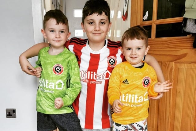 Pictured are 12-year-old Luca, Rocco, five, and three-year-old Gino Giove.