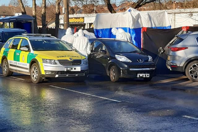 Police at the scene on Wath Road, Mexborough