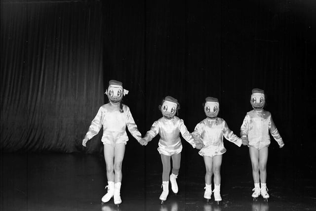 Little skaters hit the ice in 1954 for a fundraising show.
