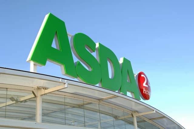 An Asda supermarket store logo  (Photo credit should read PAUL BARKER/AFP via Getty Images)