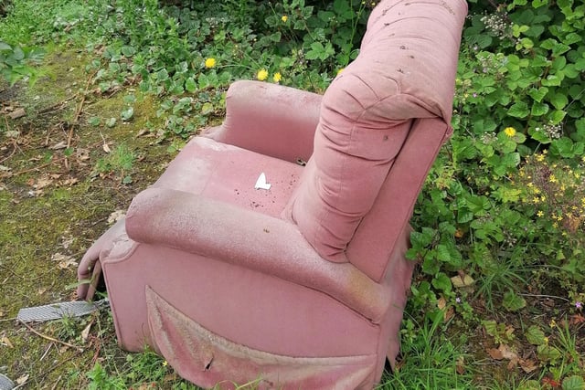 An armchair dumped outside the former Priory building