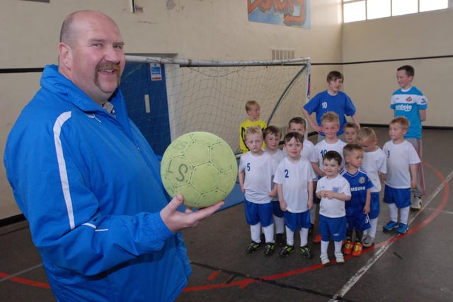 Paul Bennett with his young South Tyneside Juniors team at Chuter Ede Community Centre 9 years ago. Remember this?