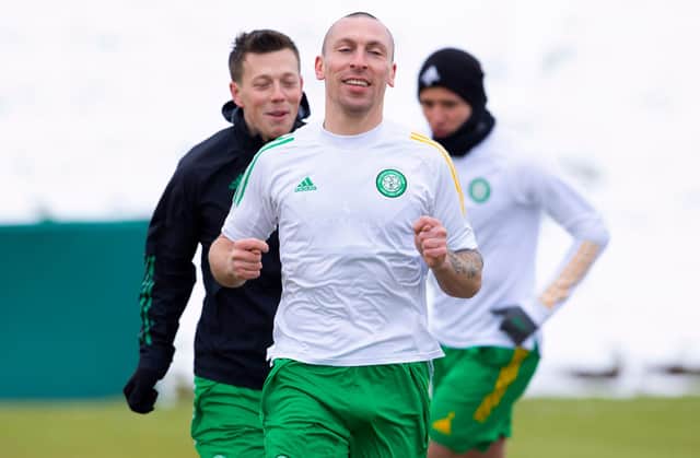 GLASGOW, SCOTLAND - FEBRUARY 13: Scott Brown during a Celtic training session at Lennoxtown, on February 13, 2021, in Glasgow, Scotland. (Photo by Alan Harvey / SNS Group)