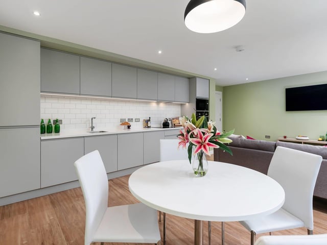 Open plan living space.