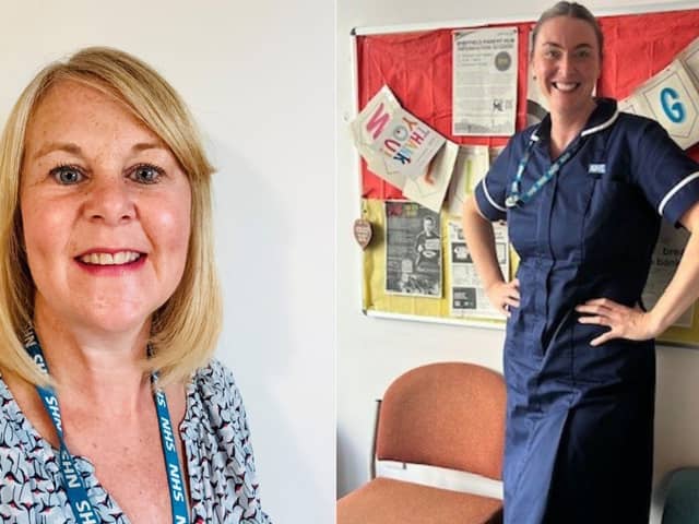 Queens Nurses', Elaine Green (left) and Gabrielle Coe (right).