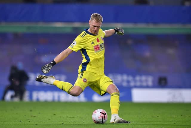 Sheffield United goalkeeper Aaron Ramsdale. Photo: Ben Standall, Pool/AFP