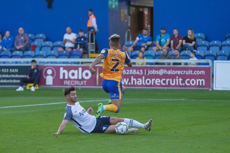 Action from Mansfield Town's 3-0 Carabao Cup defeat to Preston North End.