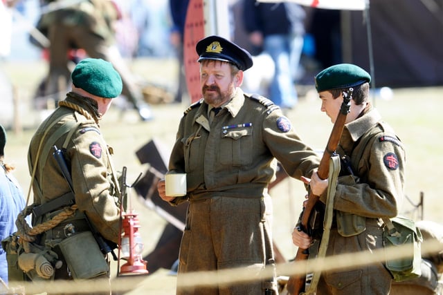 Pictured are Living History Camp and Battle Re-enactment members on dispay at Sheffield Fayre in Norfolk Park 2011