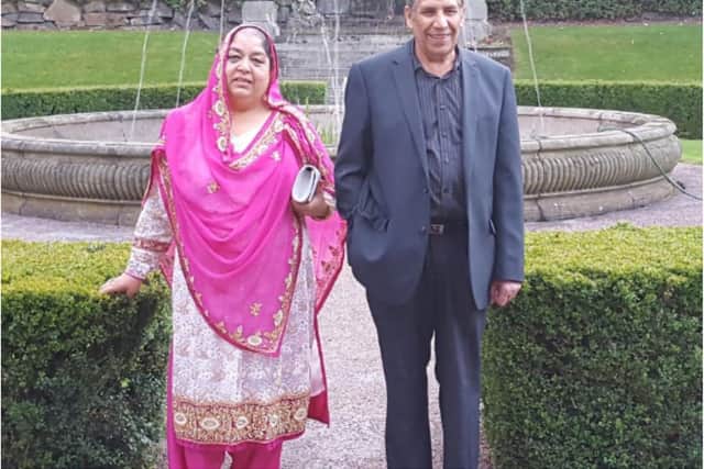 Nargus Begum with her husband Mohammed.