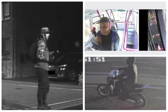 South Yorkshire Police want to speak to the people who were caught on these CCTV pictures in Sheffield and South Yorkshire in the last month