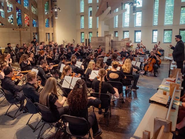 The orchestra in action at their spring concert at St Mark's Church.