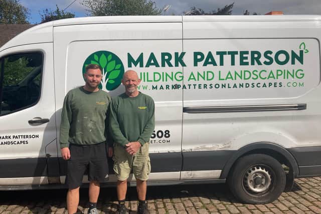 Mark Patterson now works as a landscape gardner with his son, Scott
