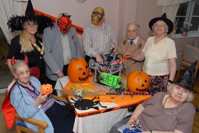 Residents at Hucknall's Annesley Lodge Care Home held a Halloween Tea Party in 2011.
Residents pictured from the left; Clarice Bees 91, Activities Co-ordinator Yvonne Cain, Bernard Beilby 87, Howard Atkinson 91, Ray Wayte 92, Edna King 92 and Breda Johnson 75.