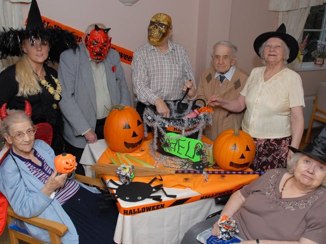 Residents at Hucknall's Annesley Lodge Care Home held a Halloween Tea Party in 2011.
Residents pictured from the left; Clarice Bees 91, Activities Co-ordinator Yvonne Cain, Bernard Beilby 87, Howard Atkinson 91, Ray Wayte 92, Edna King 92 and Breda Johnson 75.